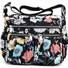 Wafybsre Borsa a Spalla Donna Tracolla in Nylon Impermeabile da Viaggio Crossbody Bag (Fiore di Galsang)