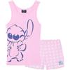 Disney Pigiama Corto Bambina, Confortevole Pigiami Estivo - Stitch Regalo (Rosa, 6-7 Anni)