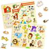 PANYI 2 Pezzi Incastri in Legno per Bambini,Puzzle per Riconoscere Le Forme Degli Animali,Puzzle Animali Fattoria,Puzzle Legno Bambini,Regalo per Ragazze e Ragazzi Dai 2 Anni in Su
