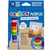 Carioca Paint Marker Acrilici - Set da 10 Pennarelli con Punta a Pennello, a Base Acqua ad Alta Coprenza, Resistenti al Sole e all'Acqua, Marcatori Adatti a Legno, Vetro, Metallo, Ceramica e Cartone