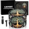 LHOEST - Macinaspezie in metallo, 63 mm, macinino per spezie a 4 strati, con raschietto e spazzola in plastica, per cucina