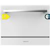 Cecotec Lavastoviglie Compact 6 Posate Bolero Aguazero 2400 White Glass, 1380 W, Finitura vetro bianco, 5 programmi, Controllo pannello touch, Programmabile fino a 24 ore, Child Lock e cestino per