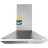 Cecotec Cappa aspirante 60 cm Flux PM 604300 Inox C Forma a Piramide, Finitura Inox, Potenza di aspirazione 403m3/h, Motore 105W, Classe C, Controllo meccanico, 3 Livelli di Potenza