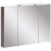 Schildmeyer Trient - Armadietto a Specchio, Elementi Decorativi in Legno di Frassino Grigio, 90 x 16 x 75 cm