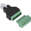 SALALIS Adattatore da Rj12 maschio a terminale a vite connettore rj12 6 pin connettore da Rj12 6P6c a 6 pin maschio Rj12 a terminali a vite per adattatore audio via Tableaux de connexion Ethernet