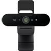 Logitech Brio 4K webcam, videochiamate, microfono con cancellazione del rumore, correzione automatica dell'illuminazione HD, per Microsoft Teams, Zoom, Google Voice, Google Meet, PC/Mac/Laptop/Macbook