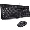 Logitech MK120 Combo Tastiera e Mouse con Filo per Windows, Layout ‎Francese AZERTY - Nero