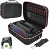 Gorixer Custodia per interruttore per Nintendo Switch 2/1/OLED, custodia da viaggio portatile All-in-One Deluxe con 18 slot per schede di gioco per console e accessori, colore nero