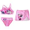 Minni - Minnie Mouse Disney Minni - Costume da bagno bikini bambina con gonnelina, Poliestere