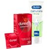 Durex Preservativi Supersottile 10 Profilattici Regular Fit vestibilità regolare + Durex Gel Lubrificante Naturals Pure