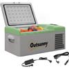Outsunny Frigorifero Auto, Frigorifero 16L, -20°C a 10°C, ECO/MAX, 60x32x26cm, Verde/Grigio