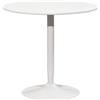 HOMCOM Tavolo da pranzo per 2 persone, piano rotondo Ø80 cm, MDF e acciaio, antiscivolo, Bianco, 75H cm