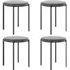 HOMCOM Set di 4 sgabelli da cucina, impilabili, finitura vellutata, capacità di 100 kg, telaio in acciaio, 41,5 x 41,5 x 46 cm, grigio scuro
