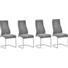 HOMCOM Set da 4 sedie a dondolo da pranzo 4 pezzi sedia da cucina, microfibra, 45 x 61 x 98 cm, Grigio