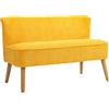 HOMCOM Divano Due Posti, Design Scandinavo Elegante, Telaio in Legno Massiccio, fino a 150 kg, 117 x 56,5 x 77 cm, Giallo