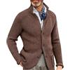 Dinnesis Giacca da uomo a maglia blu da uomo Cardigan Regular Fit Cardigan Primavera Autunno Casual Tuta Blazer Classico Giacca Adatto per Festa Data di fine anno Matrimonio Smoking, cachi, 3XL