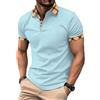 BASHAMAN Polo Uomo Golf Classico Basico T-Shirt con Abbottonatura Leggero Moda Casual Manica Corta vestibilità Regolare Comodo Traspirante Camicia Sportiva J-Light Blue XL
