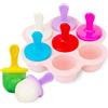 AIXMEET Stampi Per Gelato in Silicone, 7 Stampi Per Gelato Per Bambini, Stampi Per Yogurt Congelato o Bevande Alla Frutta Per Bambini, Senza BPA, Stampi Per Ghiaccioli Con 8 Bastoncini Riutilizzabili.