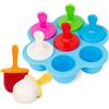 AIXMEET Stampi Per Gelato in Silicone, 7 Stampi Per Gelato Per Bambini, Stampi Per Yogurt Congelato o Bevande Alla Frutta Per Bambini, Senza BPA, Stampi Per Ghiaccioli Con 8 Bastoncini Riutilizzabili.