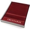Trussardi Ribbon Coppia spugna set 1+1 ospite+asciugamano, (Bordeaux)