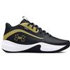 Under Armour UA Lockdown 7, Scarpa da Basket Unisex-Adulto, Black/Black/Metallic Gold, 44.5 EU