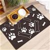 Hearda Tappetino Ciotola Cane Assorbente, Tappetino per Cane Cibo Tappetini Sottociotola per Cani Tappetino Antiscivolo Ciotole Gatto Tappetino sotto Ciotola Cani (20x30cm,Stampa Zampa di Cane K)