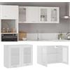 FUDUGEHMIOFWFJJ armadio sospeso,pensili,pensile legno,pensile cucina scolapiatti,Mobile Pensile con Vetro Bianco 80x31x60 cm Legno MultistratoPer l'uso in cucina