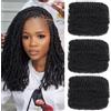 Mscat 16 Inch 3 Bundles Afro Kinky Curly Braiding Bulk Hair For Spring Twist Natural Black Afro Kinky Bulk Synthetic Dreadlocks Extensions Repair Locs Springy Twists 30 g