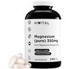 HIVITAL foods Magnesio puro 350 mg da Bisglicinato di Magnesio. 240 capsule vegane. | 4 mesi di trattamento. Prodotto in Europa da HIVITAL