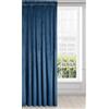 Eurofirany Tenda Di Velluto Super Morbido con Arricciatenda - 1 Pannello, Oscurante per Finestre, Drappeggio per Camera da Letto, Cucina, Soggiorno, 140x270 cm, Blu Scuro
