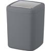 WENKO Portarifiuti Barcelona antracite 3 ltr. - Portarifiuti per cosmetici, assolutamente infrangibile Capacità: 3 l, TPE, 15 x 20 x 15 cm, Grigio antracite