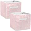 DII, contenitori pieghevoli in tessuto per camerette, uffici, armadi, arredamento, necessità di organizzazione e conservazione, (L - 27,9 x 27,9 x 27,9 cm), motivo a spina di pesce, set di 2, Mauve, large