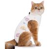 Anseom Tuta da Recupero per Gatti, Gatto Post Intervento Tutina, gattoTuta Medica da Recupero, Body Gatto Post Operatorio Sterilizzazione, Gatto Professionale recupero Vestito per Addominali Ferite(M)