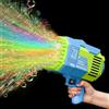 GEPROSMA Sparabolle Pistola Spara Bolle di Sapone Automatico Elettrico,Bazooka 73Fori/Luce/Ricaricabile Macchina Bolle di Sapone,Bambini Compleanno Festa Gadget/Matrimonio,XL Bubble Gun Machine Blaster