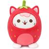 shownicer Peluche Gatto Fragole Cuscino Kawaii 20cm Peluche Portatile Strawberry Cat Peluche Morbido da Abbraccio per Bambini e Adulti