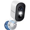 CZEview Telecamera di Sicurezza IP65, 2k, WiFi/Ethernet, Visione Notturna 10m, Audio Bidirezionale, Rilevamento Movimento (bianco)