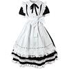 Generic Abito lungo da donna a maniche corte, abito da servitù, vestito per cosplay, abito alla moda carino gotico Lolita, 6XL, Nero , M