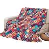 Himlaya Oceano Patchwork Coperta di Flanella Matrimoniale Invernale, Morbida Accogliente Leggera Coperta in Pile per Adulti Bambino Copriletti Coperte per Divano (Rosso,130x100cm)