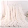 FANSU Coperta in Pelliccia Sintetica per Divano, Calda Soffice Coperta in Pile di Corallo Coperta Decorativa Traspirante Inverno Coperte da Letto in Peluche (Bianca,80 * 120cm)