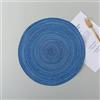 Hopomoon Set di 4 tovagliette rotonde blu per tavolo da pranzo, 38 x 38 cm, in non pelle, resistenti al calore, con trama in garza di cotone, stile nordico, decorazione per la casa e la sala da pranzo