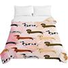 Chickwing Trapuntino Copriletto Goffrato Matrimoniale Singolo, Chickw11 3D Bassotto Coperta Estivo Trapunta Autunnale Trapuntato in Stampa Coperta Letto Leggera per Camera da Letto (Acquerello,230x280cm)