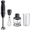BRAUN - MQ50202 Frullatore ad immersione, Potenza 1000 Watt, 21 velocita, contenitore 600 ml - Acciaio Inox