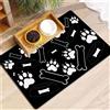 Hearda Tappetino Ciotola Cane Assorbente, Tappetino per Cane Cibo Tappetini Sottociotola per Cani Tappetino Antiscivolo Ciotole Gatto Tappetino sotto Ciotola Cani (20x30cm,Motivo Osso K)