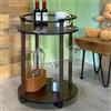 Kavenza Tavolino rotondo in pino, Tavolino con ruote, Tavolino da salotto con ruote, con Ripiano Portaoggetti, Tavolo portatile mobile, salvaspazio, per soggiorno, camera da letto, ufficio(Brown)