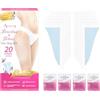 Beauty7 Strisce di Cera Depilatorie per Bikini Pronte All'uso, 20 Strisce a Freddo Bikini con 4 Salviette di Olio Calmante per Tipi di Pelle Sensibili per Donne