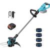 ponoseu Decespugliatore con Batteria,Tagliabordi a Batteria 4.0 Ah,Decespugliatore Elettrico e 4 Bobine di Ricambio,Tagliabordi Elettrico per Giardino. (Una batteria)