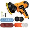 WZTO Mini lucidatrice 700 W, set di 31 lucidatrici per auto, lucidatrici eccentrici da 125 mm, smerigliatrice orbitale, velocità 600 - 3700 giri/min, per dettagli auto, barca, rimozione dei graffi