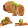 WELLXUNK Capybara Peluche Braccialetti Slap per Bambini, 18 CM Capybara Peluche Slap Bands con Zaino Tartaruga, Capibara Peluche Huggers Slap Bracciali, Realistico Animale di Peluche di Capibara per Ragazz