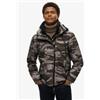 Superdry per uomo. [M5012100A] Giacca a vento con cappuccio grigio montagna, Casual, Mimetico, Polister riciclato, Sostenibile