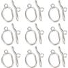 SUNNYCLUE 1 scatola 10 set Chiusure A Ginocchiera In Acciaio Inossidabile Collana In Argento Chiusura A Ginocchiera Chiusura A Cerchio Sfusa Connettore Anello A T Anello A Catena Ovale Antica Chiusura